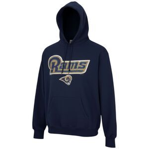 Vintage Y2K Lee Sport Men's LA Rams Pullover Hoodie Navy XL